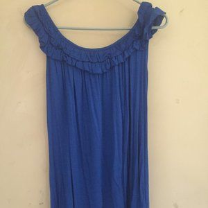 zoa Blue Ruffle Modal sleeveless top